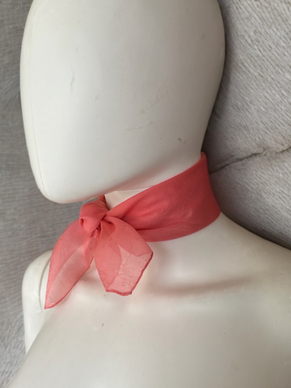 Vintage Sheer Pink Silk Scarf